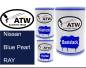 Preview: Nissan, Blue Pearl, RAY: 500ml Lackdose + 500ml Klarlack + 250ml Härter - Set, von ATW Autoteile West.